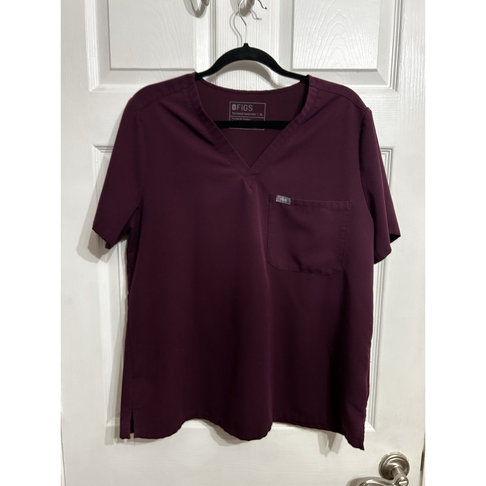 Figs Technical Collection Scrub Top Shirt V-Neck Womens XL‎ Nurse Medical Purple